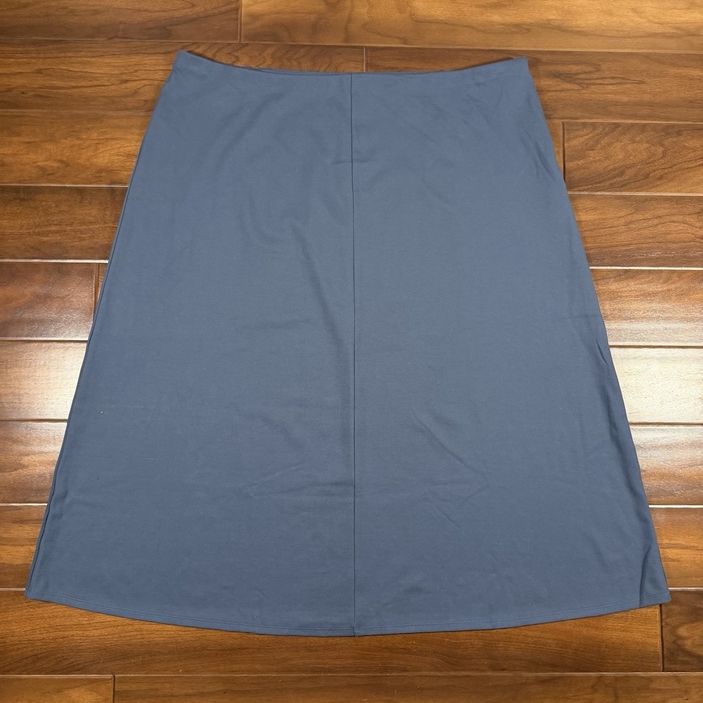 Eileen Fisher Women's Size 3X Eclipse Blue Lightweight Ponte‎ A Line Maxi Skirt